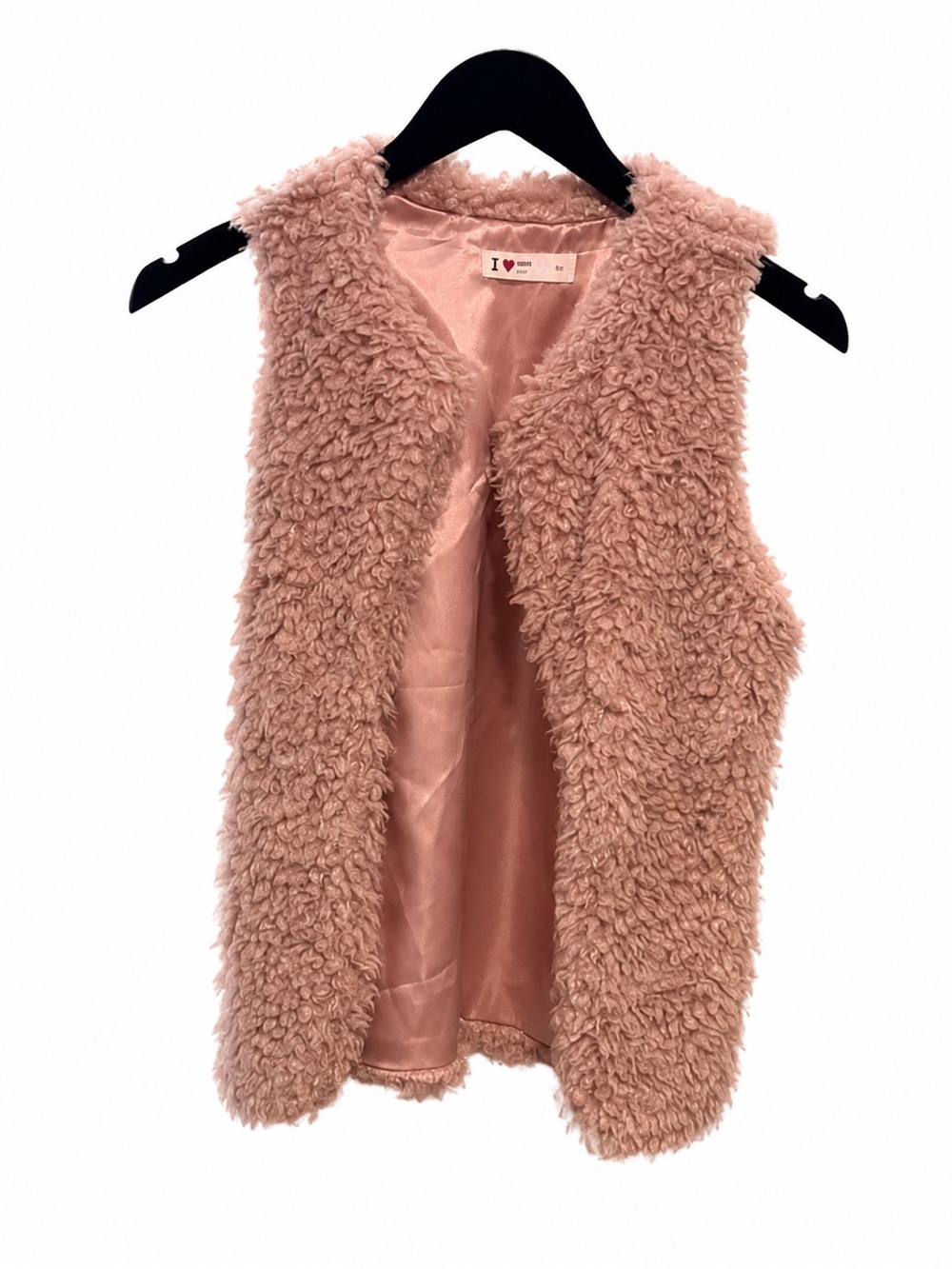 Beautees Girls XL 14-16 Mauve Pink Faux Fur Belted Vest NWT MSRP $48